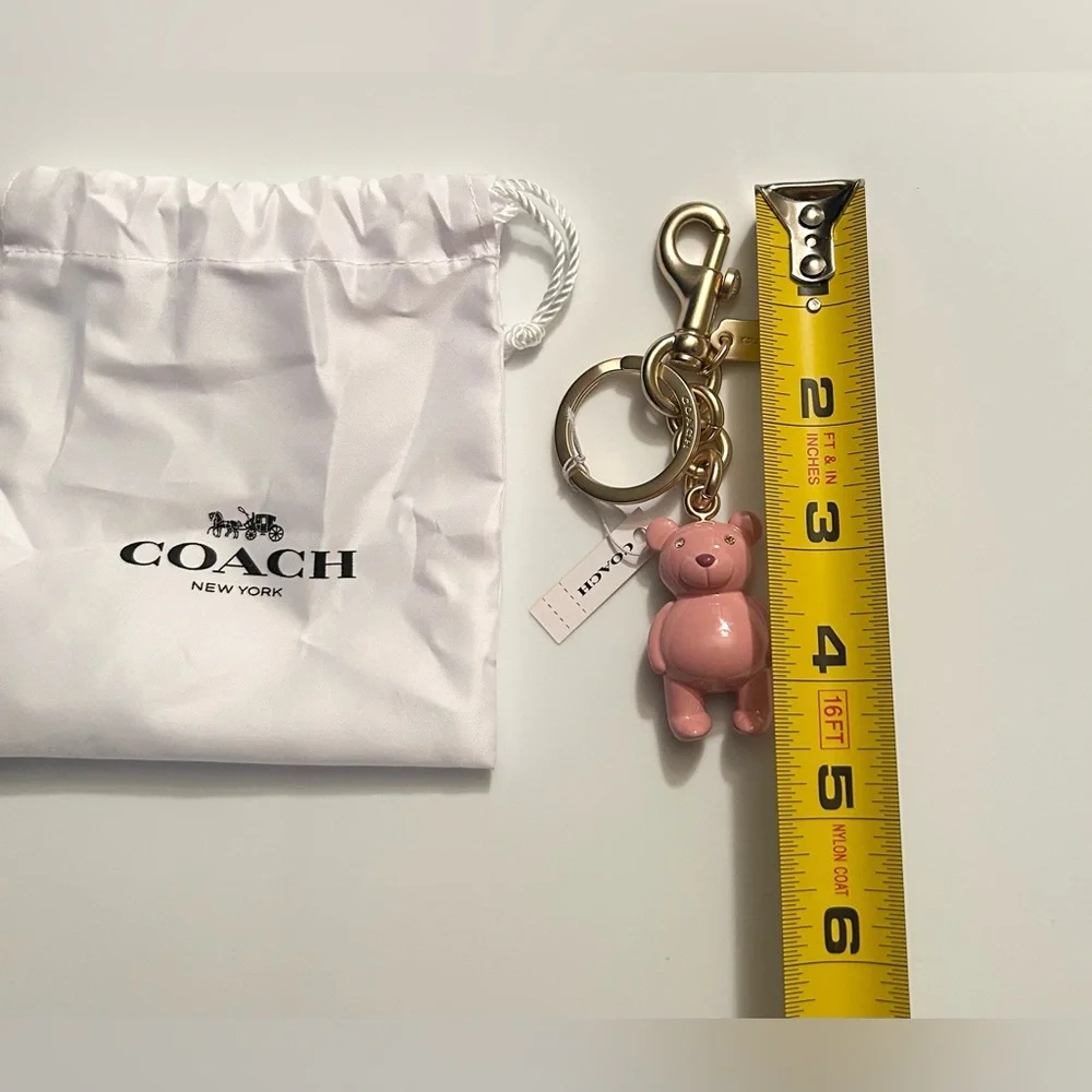 Coach Pink Bear Keychain Key FOB NWT - Picture 4 of 4